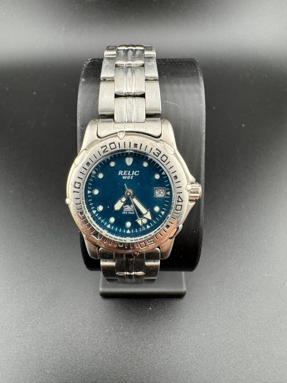 Relic Wet ZR11455 Blue Dial Diver Watch, 165ft, Steel